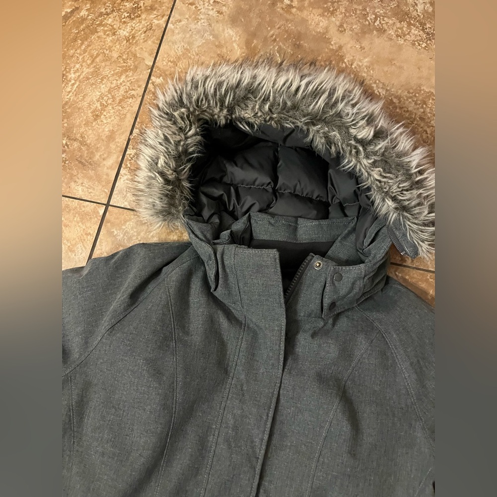 The North Face Arctic Parka Heathered Grey Down Winter Coat - Medium EUC - Picture 4 of 17
